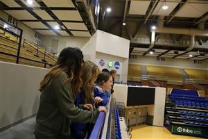 Students overlooking balcony at UNK gym